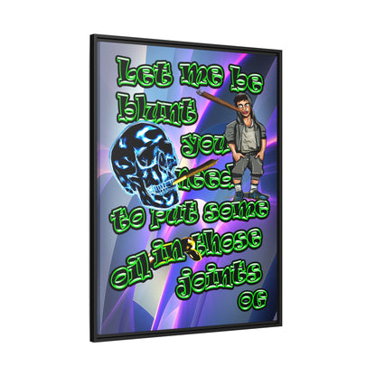 og - framed canvas art (grey-pink wave)