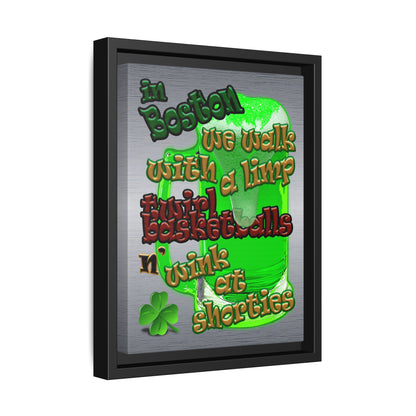 celtics logo - framed canvas art (brushed nickel)