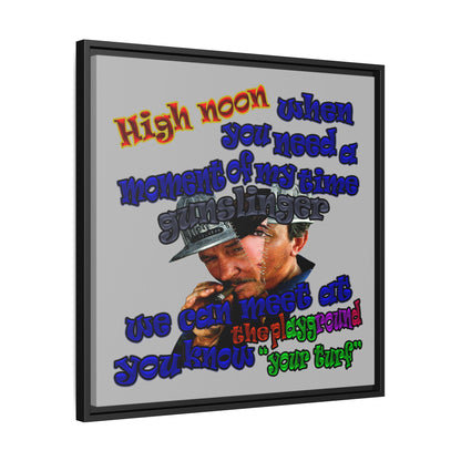 high noon - framed canvas art (light grey)