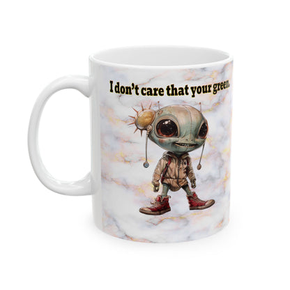 I don't care that your grey - White Mug (white marble)