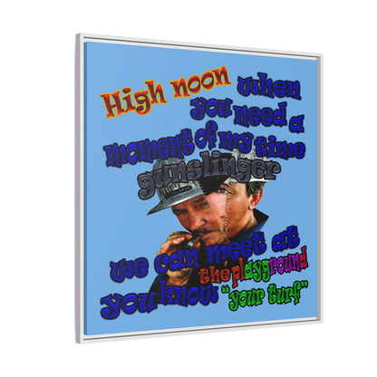 high noon - framed canvas art (light blue)