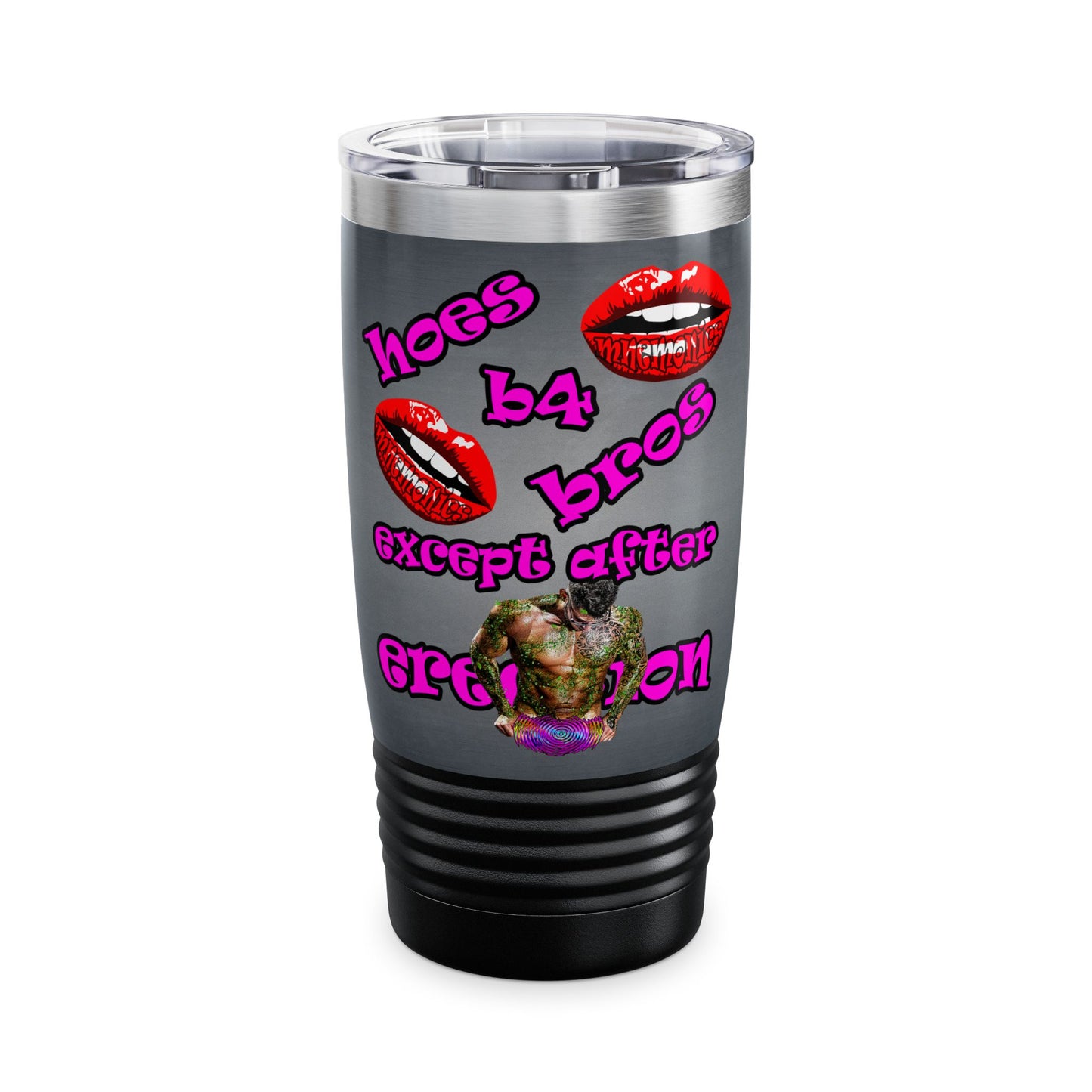 hoes b4 bros - Ringneck Tumbler, 20oz (grey-light grey)