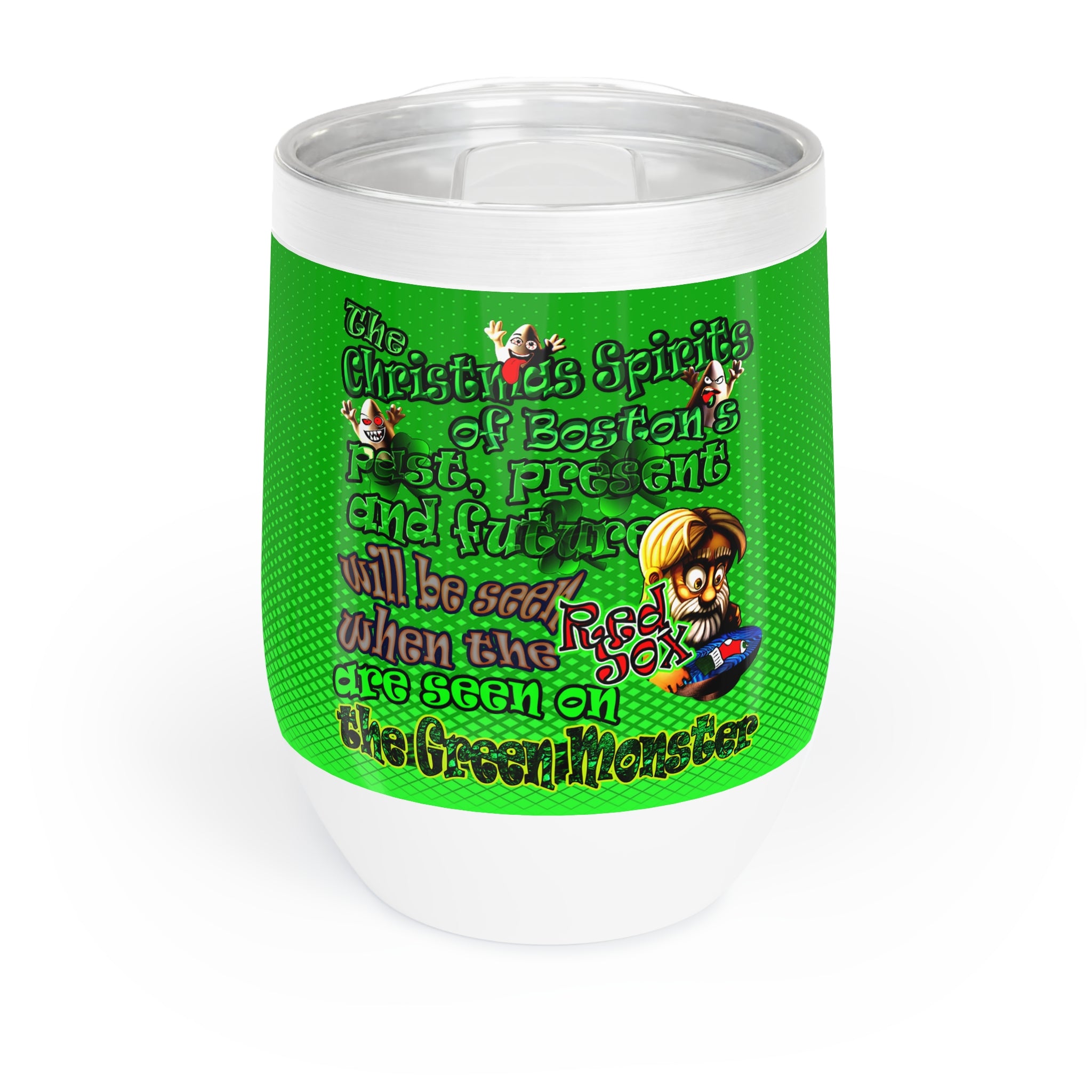 christmas spirits of boston - Chill Wine Tumbler (logo green)