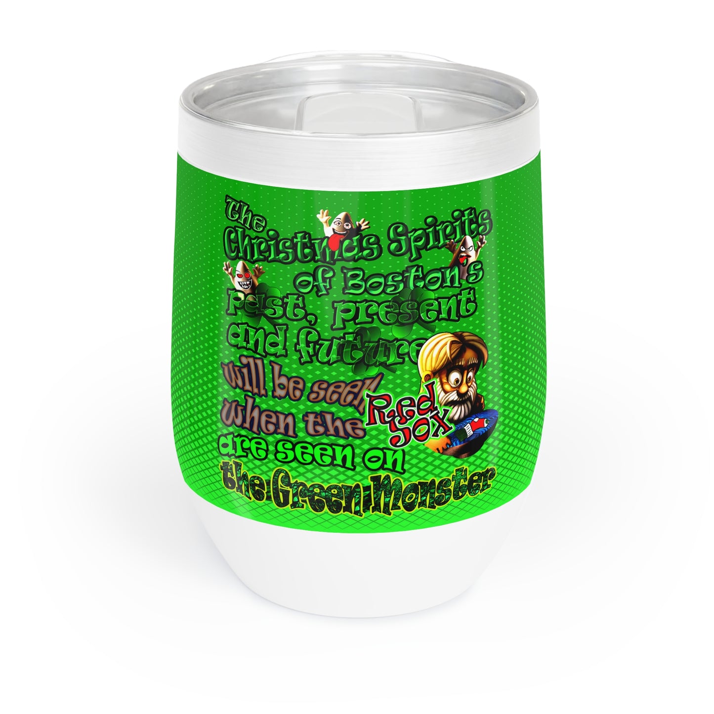 christmas spirits of boston - Chill Wine Tumbler (logo green)