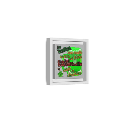 celtics logo - framed canvas art (light grey)