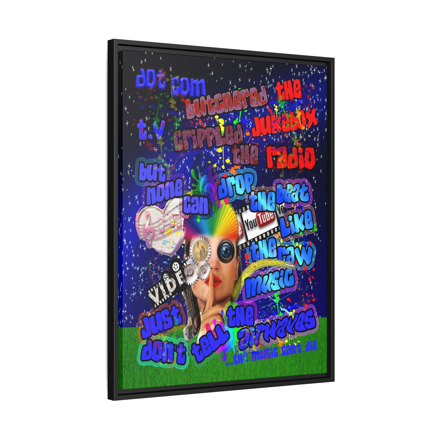 drop the beat - framed canvas art ('snoops' background)