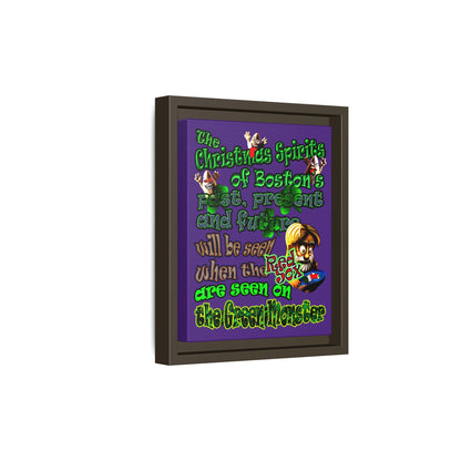 christmas spirits of boston - framed canvas art (purple)