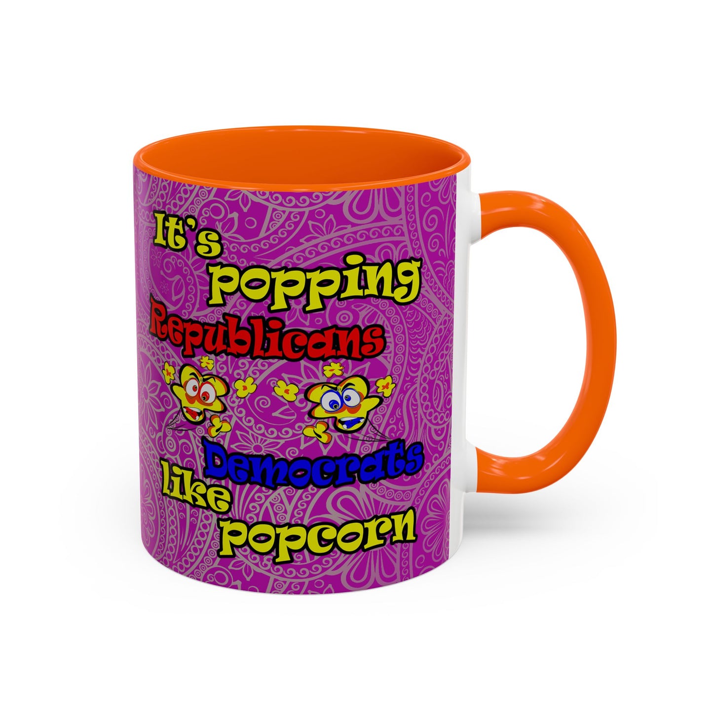 popping like popcorn - Accent Mug (pink swirl)