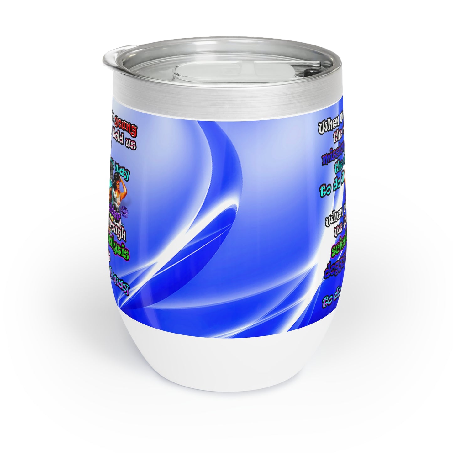 doggystyle - Chill Wine Tumbler (blue-white wave)