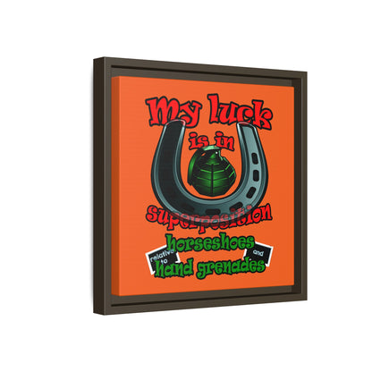 my luck - framed canvas art (orange)