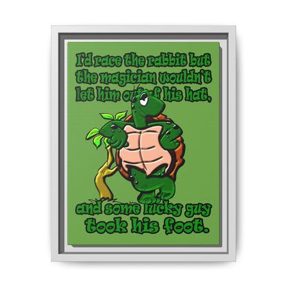 turtle race - framed canvas art (green)