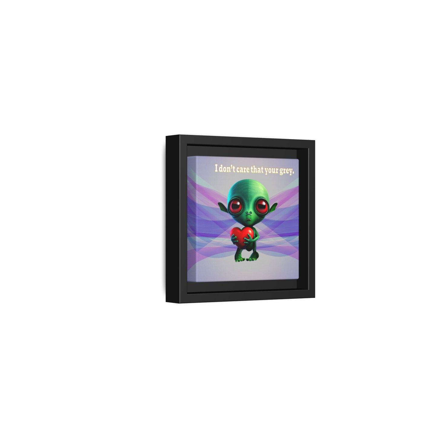 I don't care that your grey - framed canvas art (light blue-pink wave)
