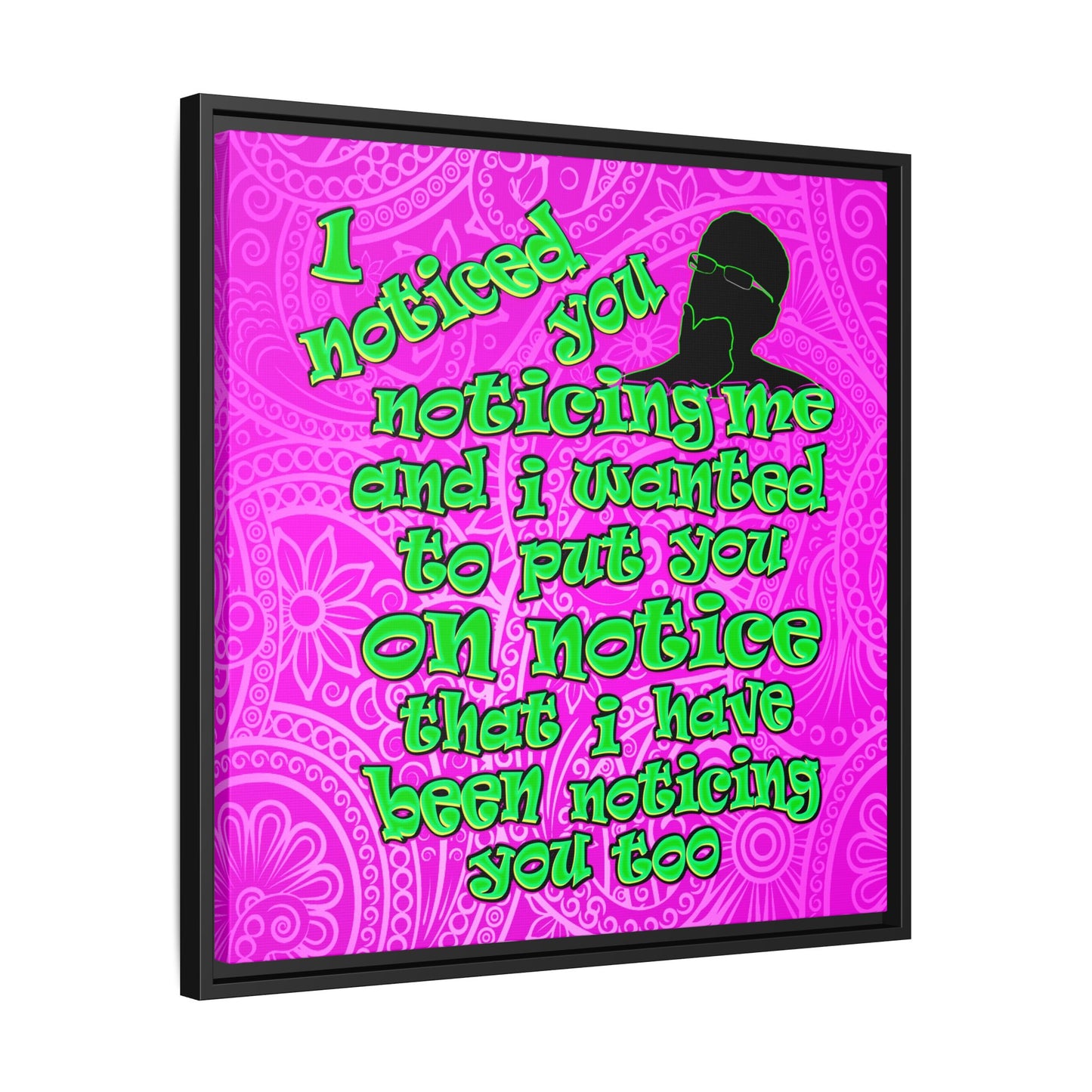 noticed you noticing - framed canvas art (pink swirl)