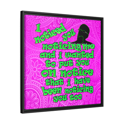 noticed you noticing - framed canvas art (pink swirl)