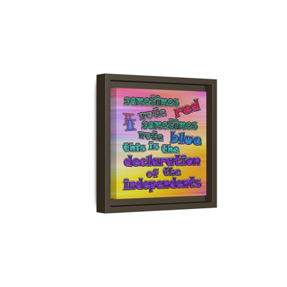 declaration of the independents - framed canvas art (color blur)