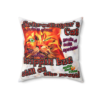 schrodinger's cat - Faux Suede Square Pillow - (white marble)