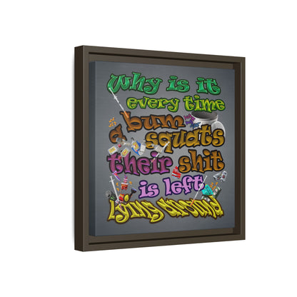 the bum's shit - framed canvas art (grey-light grey)