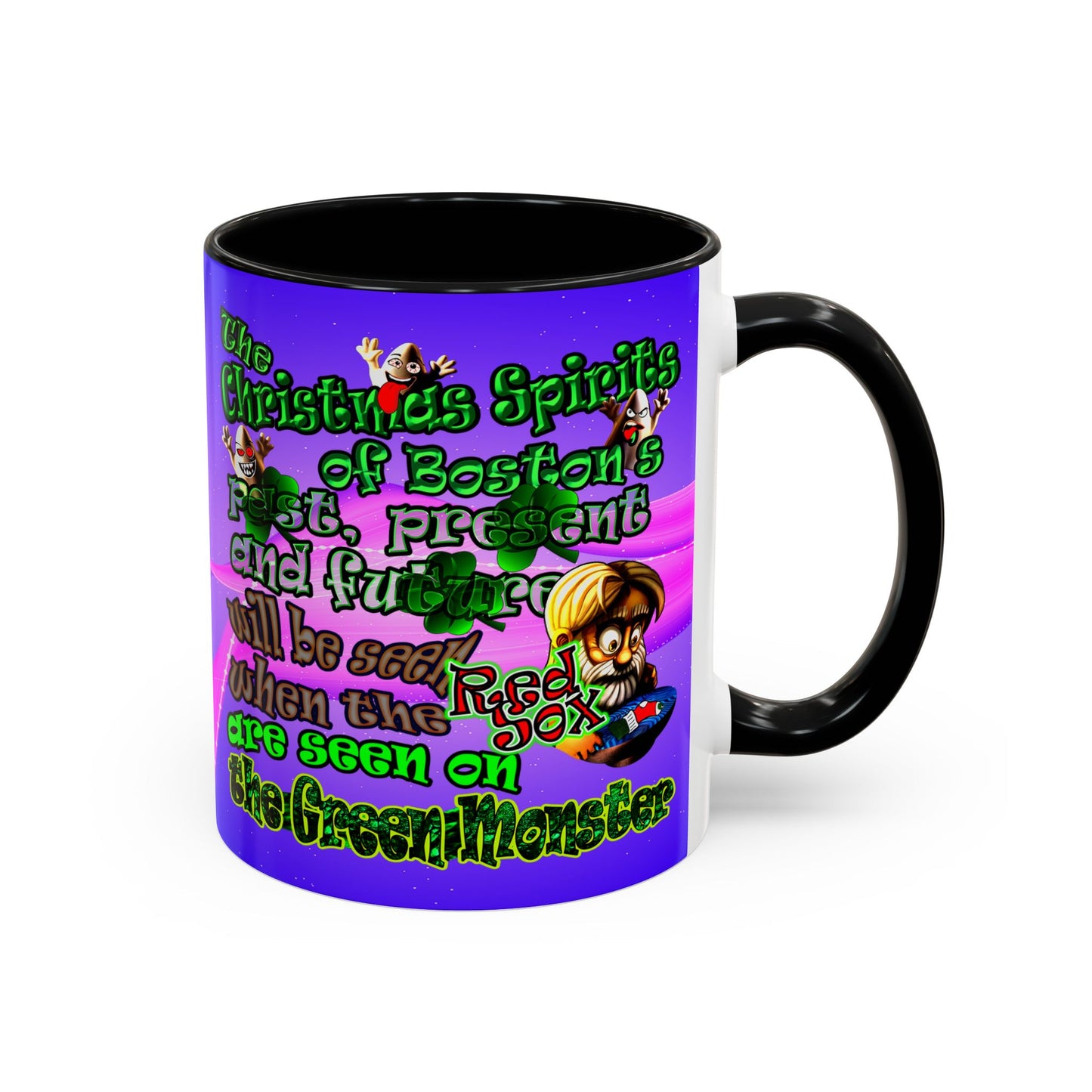 christmas spirits of boston - Accent Mug (purple-pink wave)