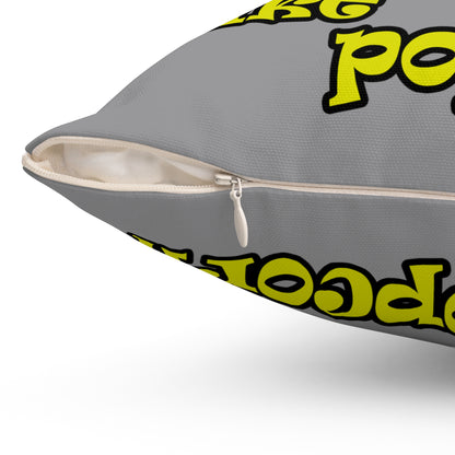 popping like popcorn - Spun Polyester Square Pillow - (grey)