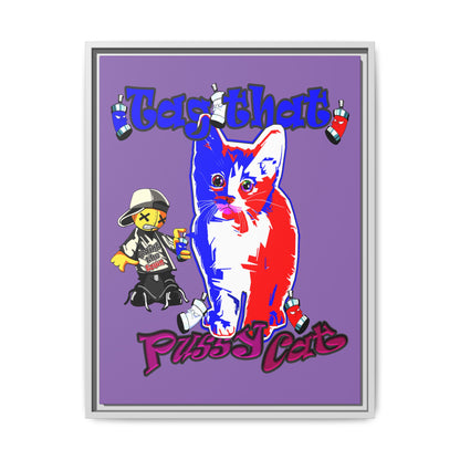 tag that - framed canvas art (light purple)