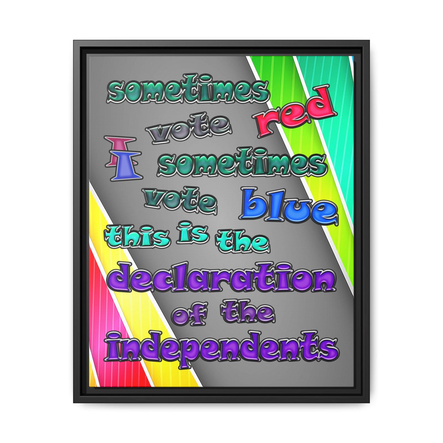 declaration of the independents - framed canvas art (rainbow split)
