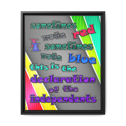 declaration of the independents - framed canvas art (rainbow split)