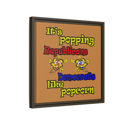popping like popcorn - framed canvas art (light brown)