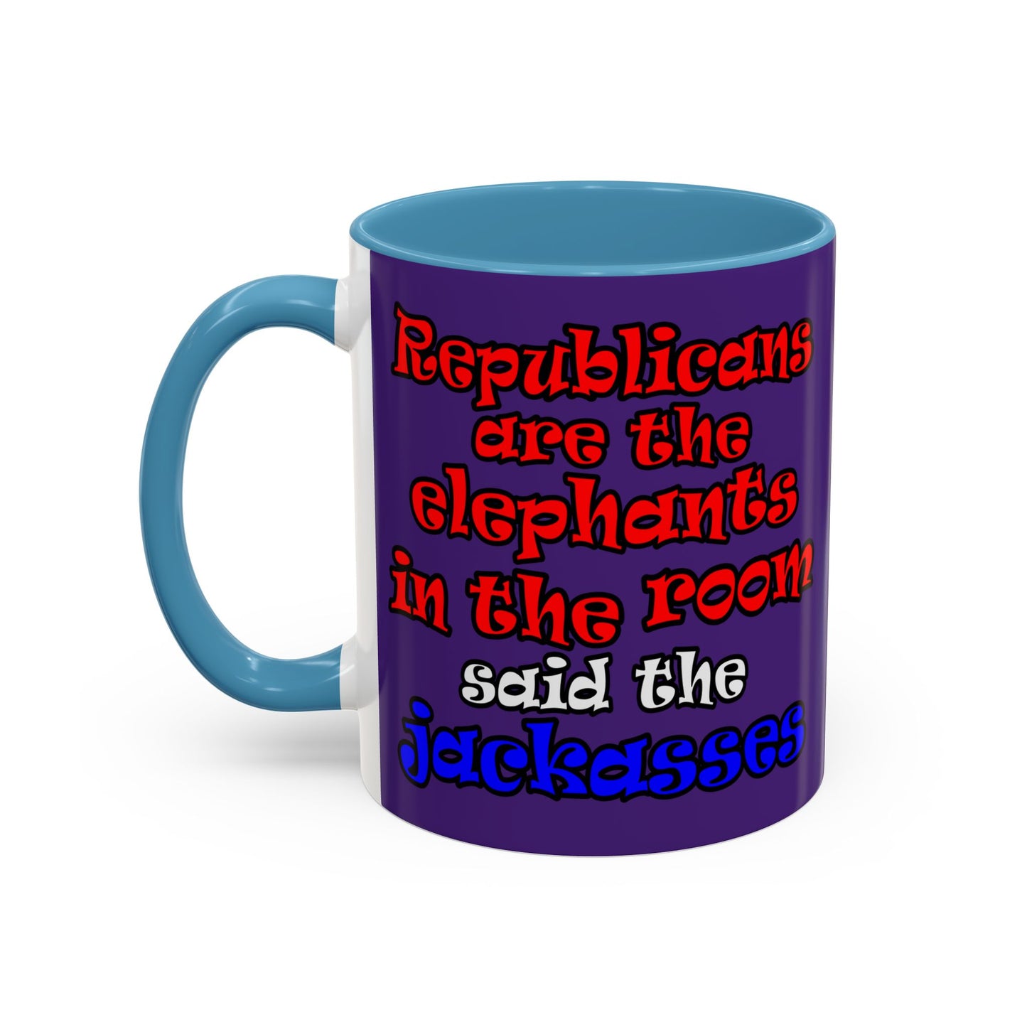 donkeys and elephants - Accent Mug (purple)