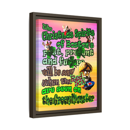 christmas spirits of boston - framed canvas art (color blur)