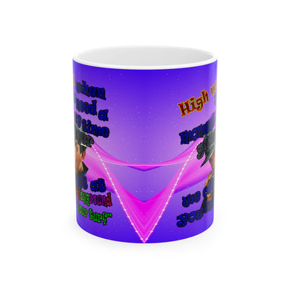 high noon - White Mug (purple-pink wave)