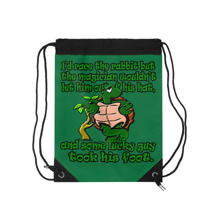 turtle race - Drawstring Bag (dark green)