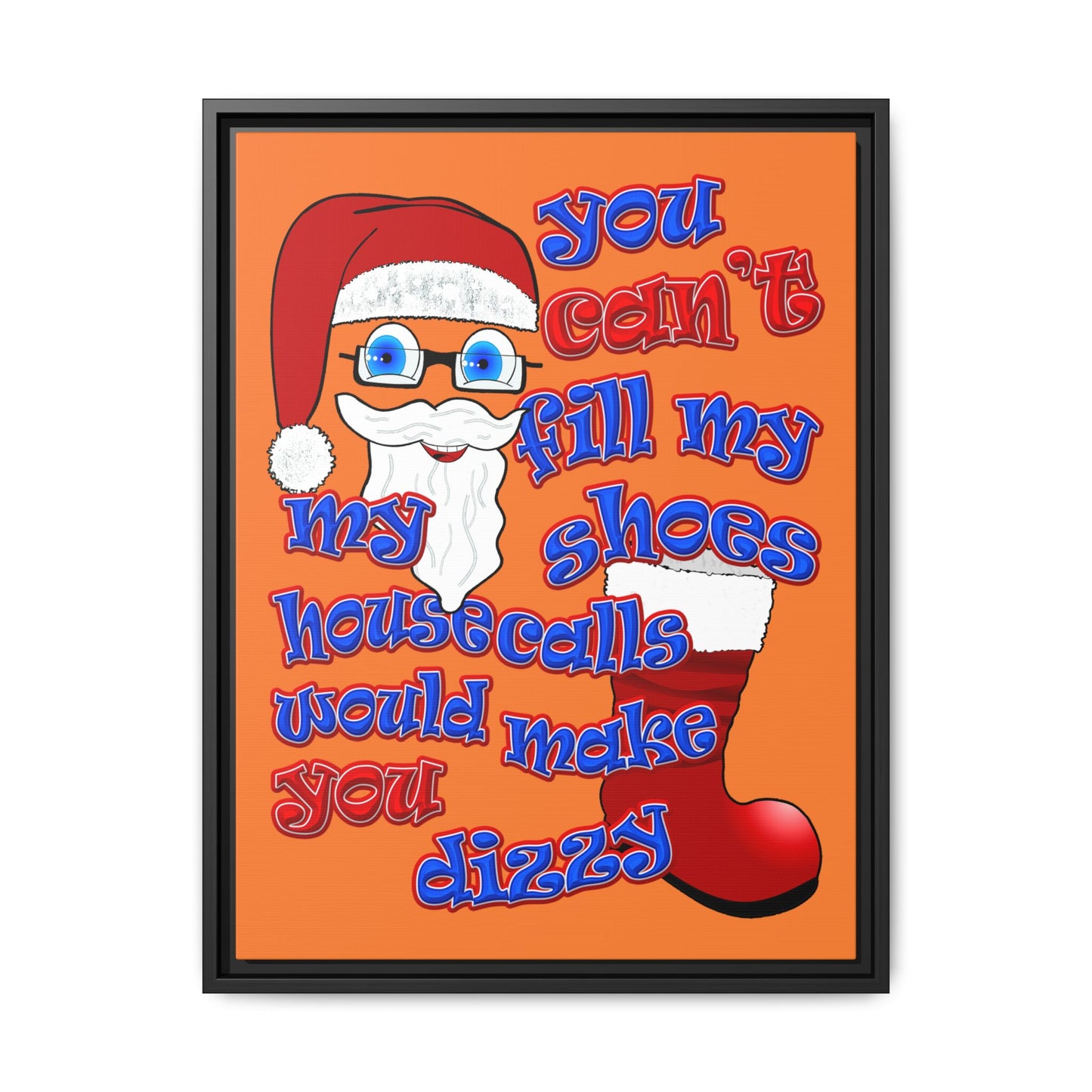 santa's shoes - framed canvas art (crusta)