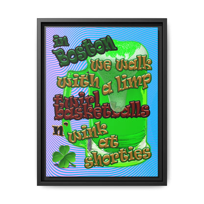 celtics logo - framed canvas art (light blue-purple wave)