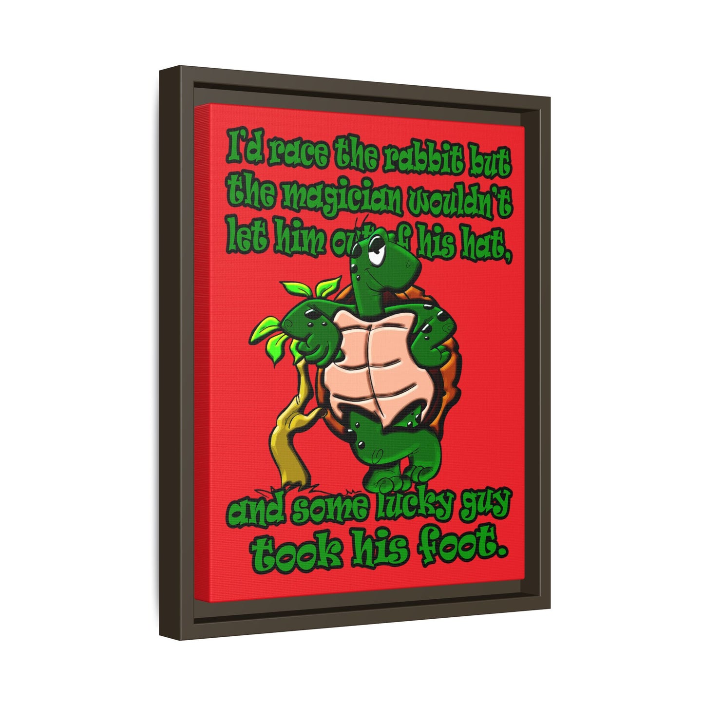 turtle race - framed canvas art (red)