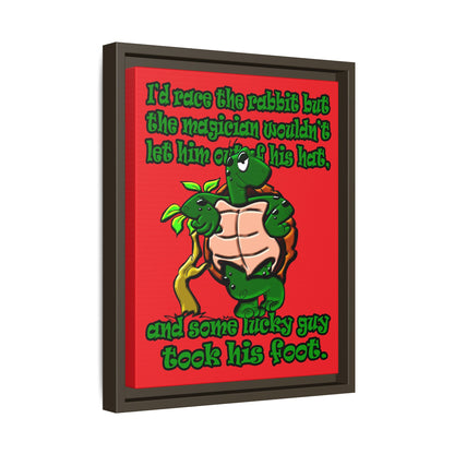 turtle race - framed canvas art (red)