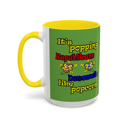 popping like popcorn - Accent Mug (green)