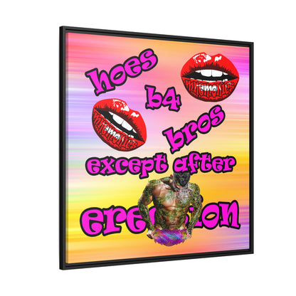 hoes b4 bros - framed canvas art (color blur)