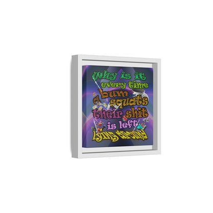 the bum's shit - framed canvas art (grey-pink wave)