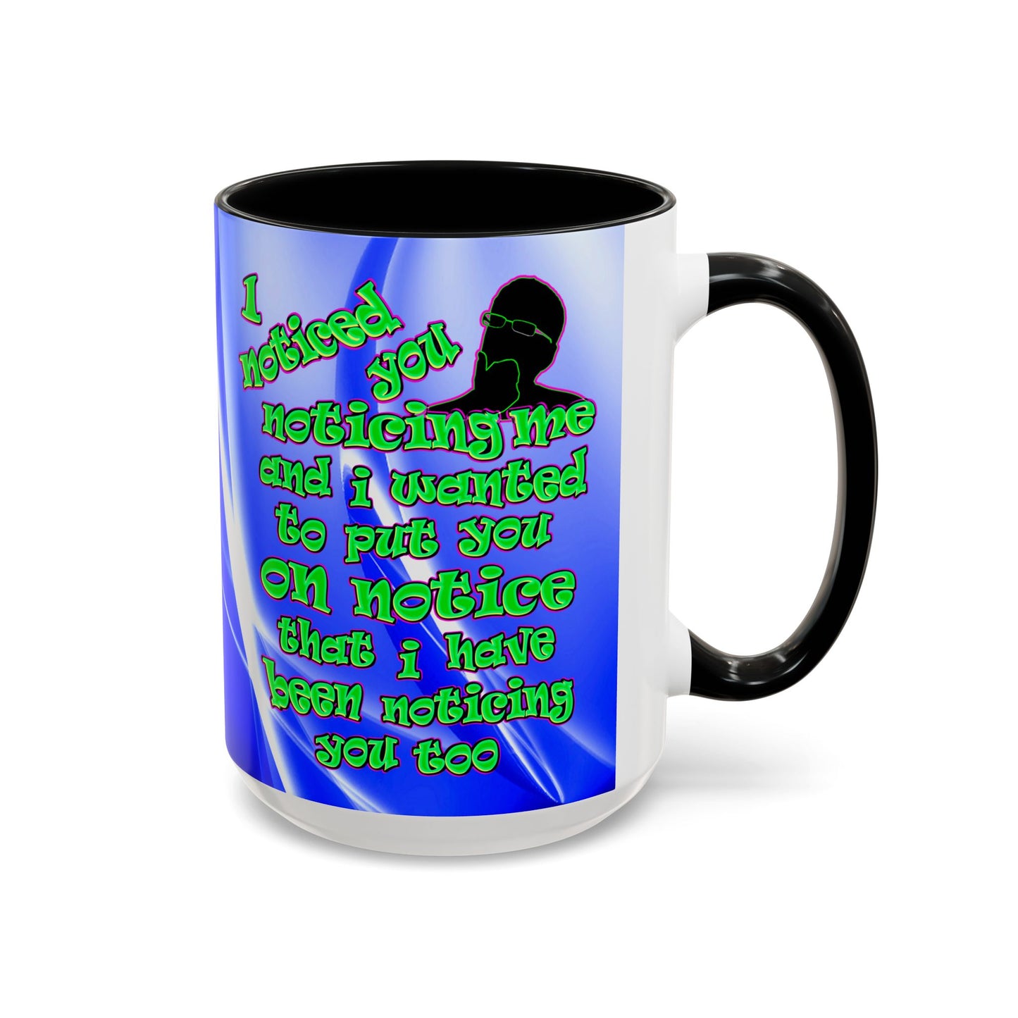 noticed you noticing - Accent Mug (blue-white wave)