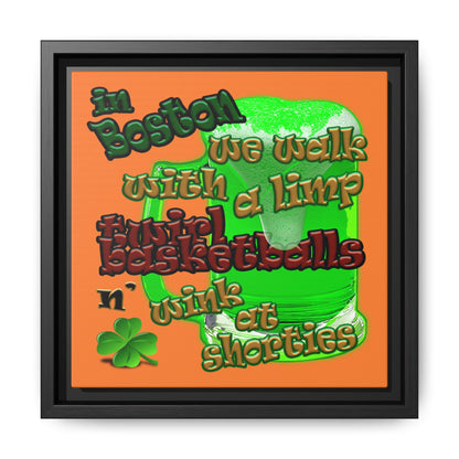 celtics logo - framed canvas art (crusta)