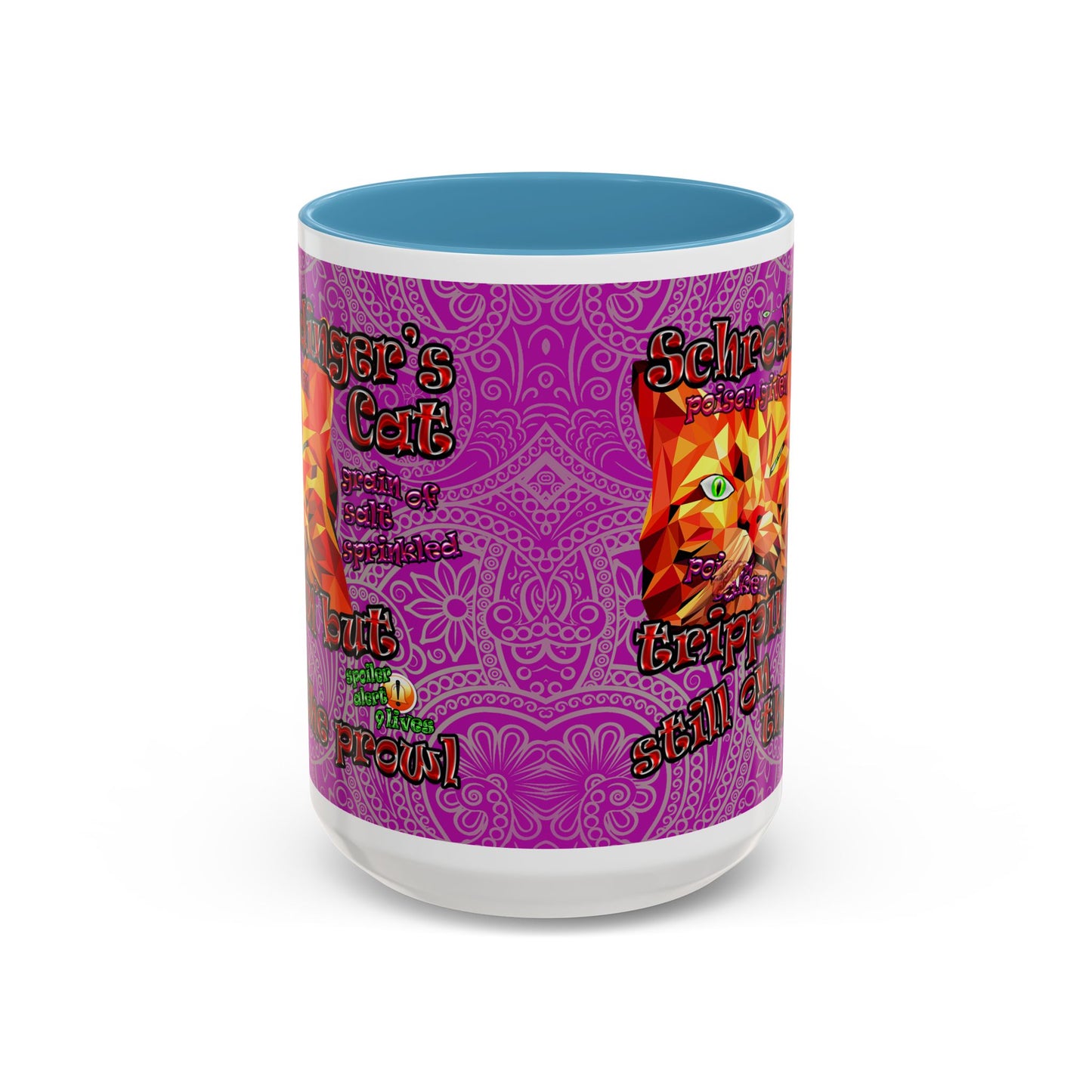 schrodinger's cat - Accent Mug (pink swirl)