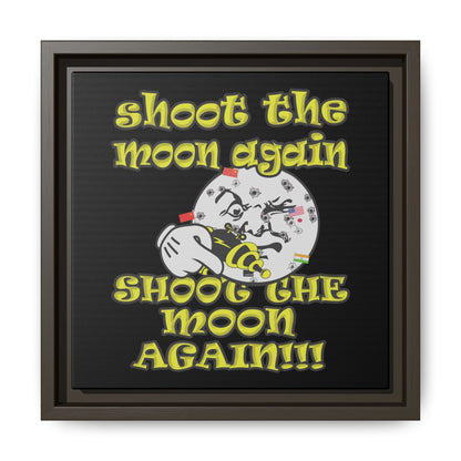 shoot the moon again - framed canvas art (black)