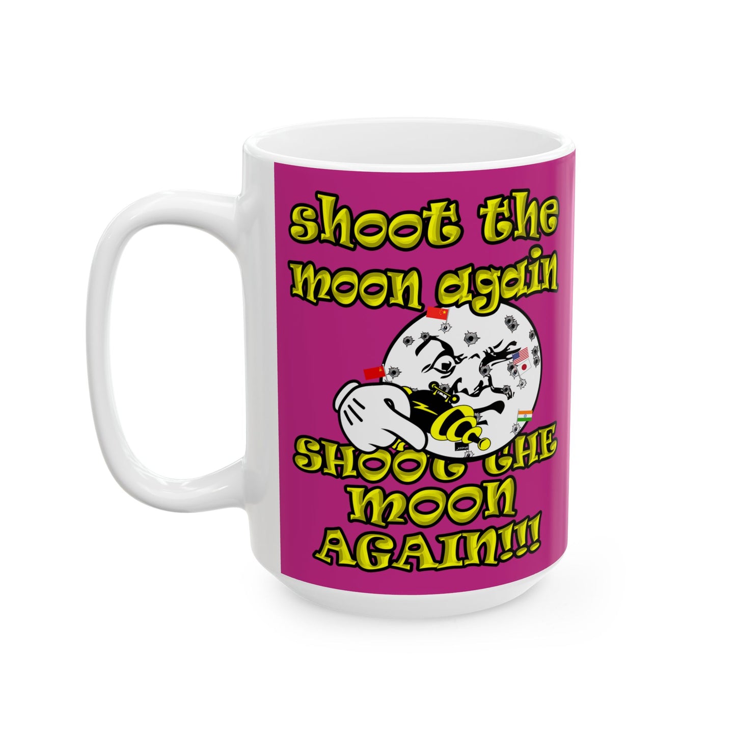 shoot the moon again - White Mug (pink)