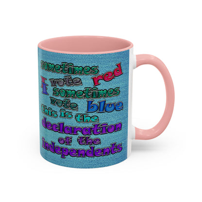 declaration of the independents - Accent Mug (faded blue)
