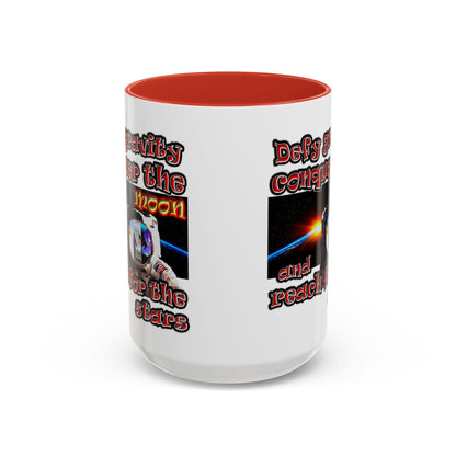 defy conquer reach - Accent Mug (white)