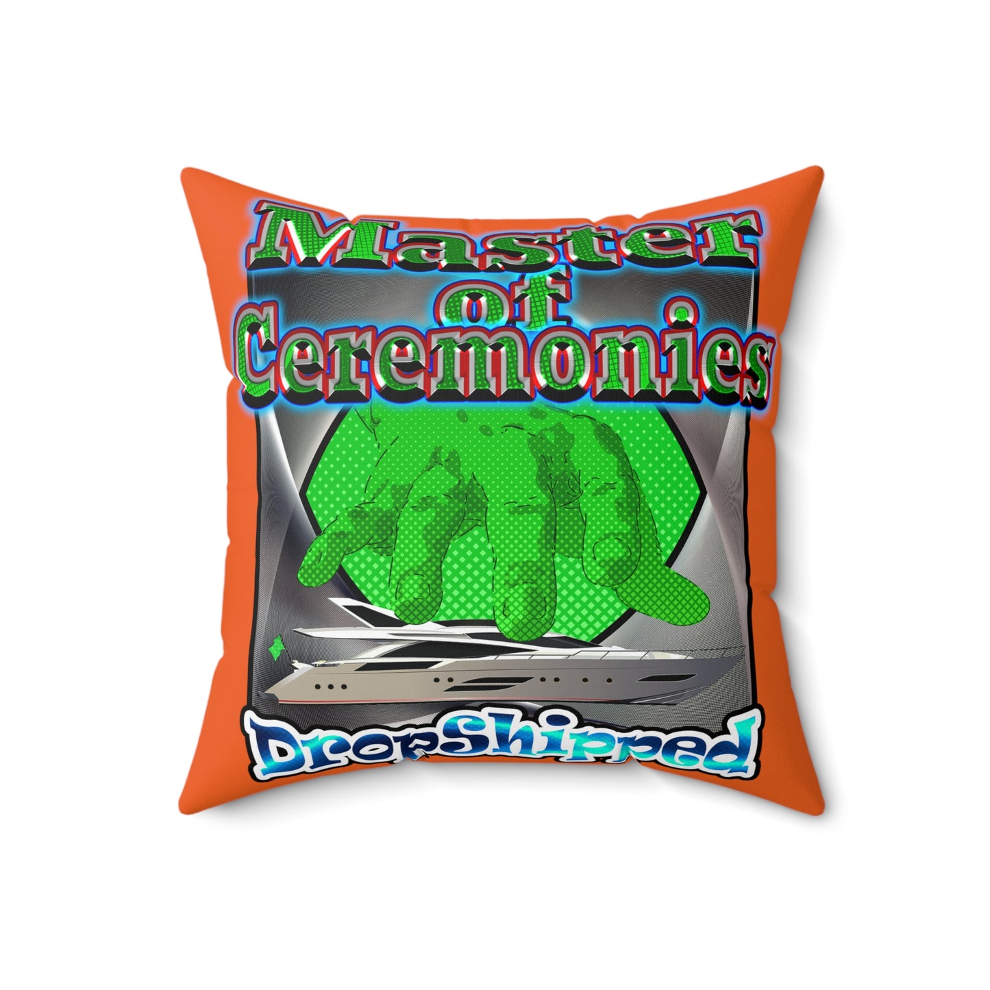 logo - Spun Polyester Square Pillow - (orange)