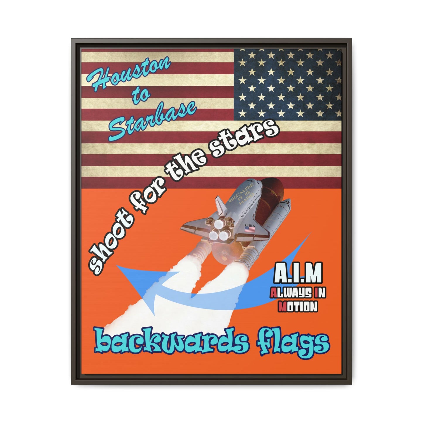 shoot for the stars - framed canvas art (orange)