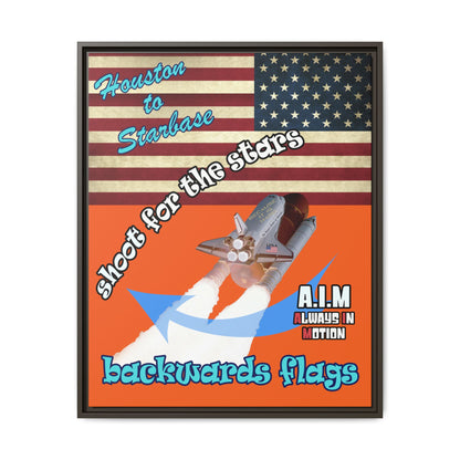 shoot for the stars - framed canvas art (orange)