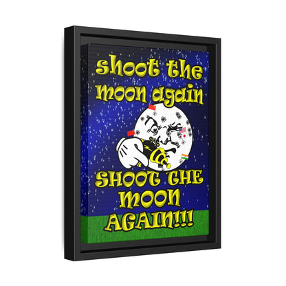 shoot the moon again - framed canvas art ('snoops' background)