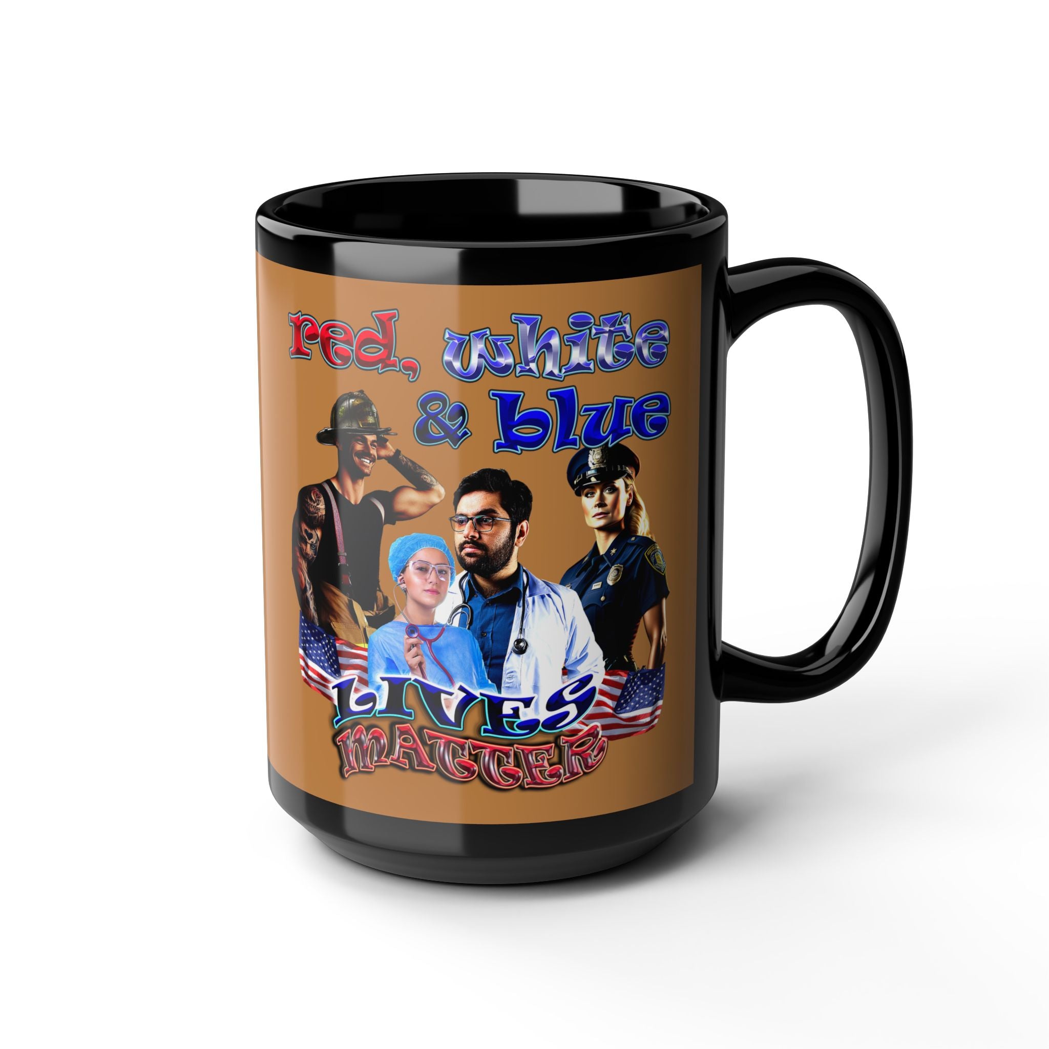 rw&b lives matter - Black Mug (light brown)